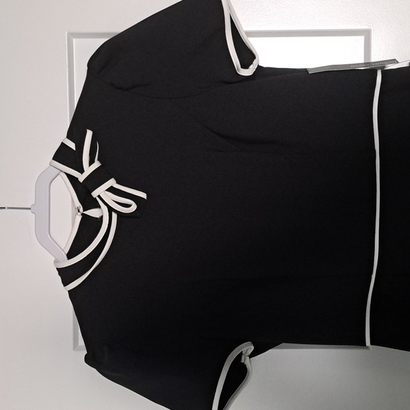 New Maggy London / black dress with white trim/ very classy - Picture 2 of 10